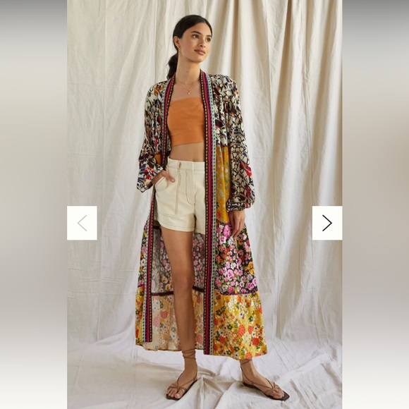Anthropologie Other - NWT Anthropologie Conditions Apply Retro Floral Tiered Kimono Robe Cover Up $140